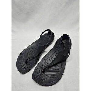Crocs Serena Sexi Women's Size 5 Black Thong Slingback Flip Flop Sandal Rare